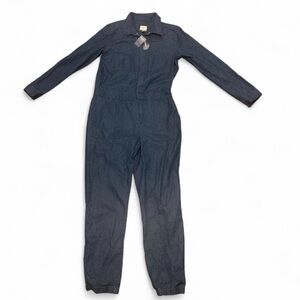 Forever 21 Dark Navy Long-Sleeve Utility Jumpsuit